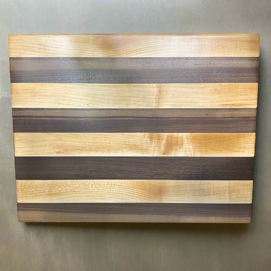 Beautiful two-toned hard maple and walnut cutting board